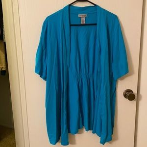 Catherines Turquoise Short Sleeve Cardigan